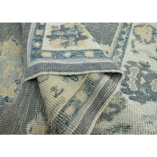 Textile Turkish Oushak Rug 4'2" x 5'2" #17160 For Sale - Image 7 of 8