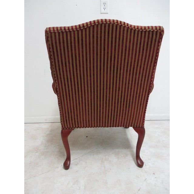Red 1980s Oskar Huber Fire Side Ball Claw Living Room Armchair Chippendale B For Sale - Image 8 of 10