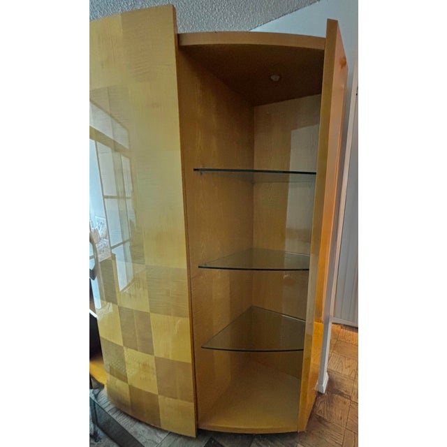Mid-Century Modern Post-Modern Maple & Lacquer 3-Piece Armoire Ensemble. For Sale - Image 3 of 10
