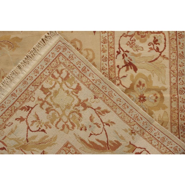 Rug & Kilim’s Sultanabad Style Rug in Beige-Brown, Red Floral Pattern For Sale - Image 9 of 9