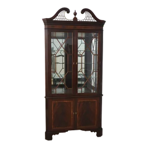 Stickley Mahogany Corner China Display Cabinet
