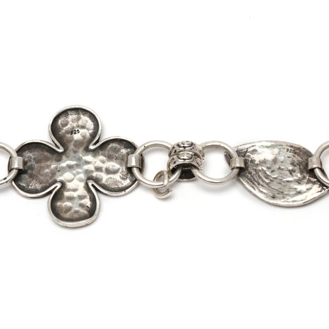Silpada Flower Charm Bracelet, Sterling Silver, Length 7.75 Inches For Sale In Greensboro - Image 6 of 8