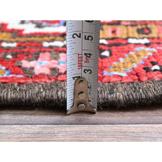 Textile Vintage Persian Heriz Hand Knotted Wool Oriental Rug For Sale - Image 7 of 12