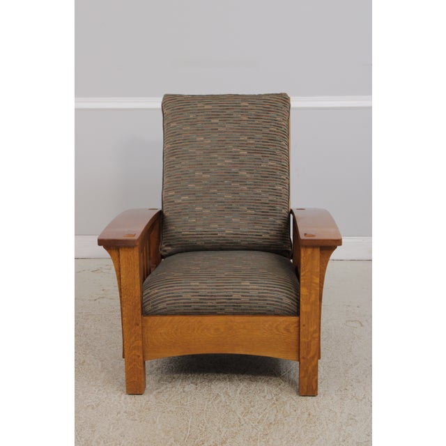Mission Stickley Bow Arm Mission Oak Morris Chair For Sale - Image 3 of 18