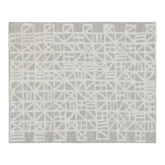 Moroccan Aleph Hand Knotted Wool Rug, 9'1"x11'10"' For Sale