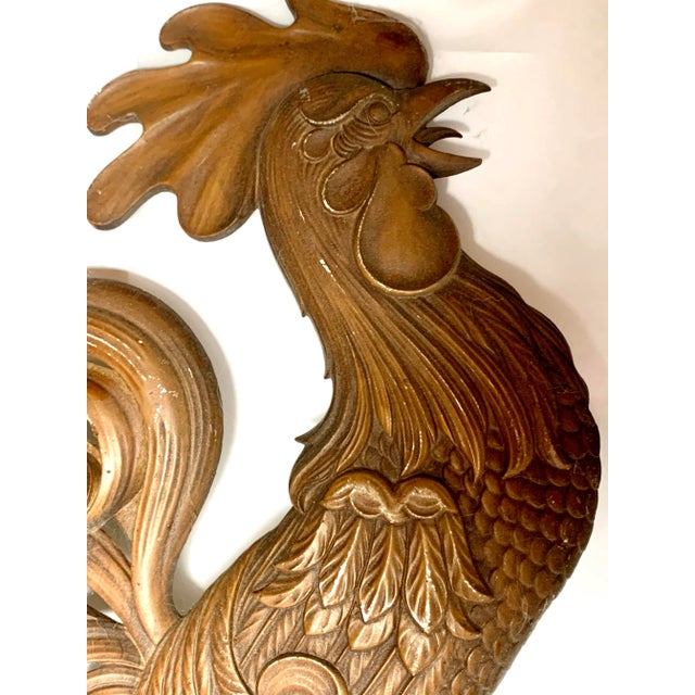 Mid 20th Century Mid 20th Century Cast Metal Roosters Vintage Indoor Outdoor Sculpture - Set of 2 For Sale - Image 5 of 7