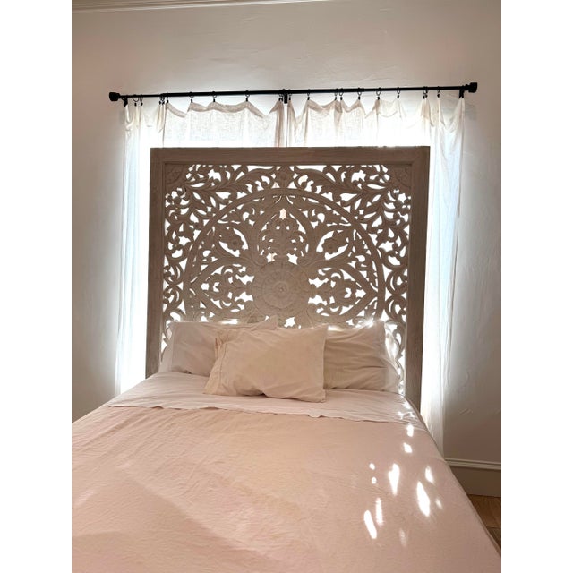 English Hand-Carved Anthropologie Lombok Bed For Sale - Image 3 of 5