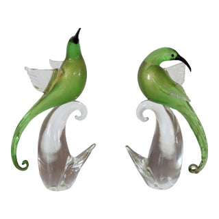 Murano Glass Birds-Pair For Sale