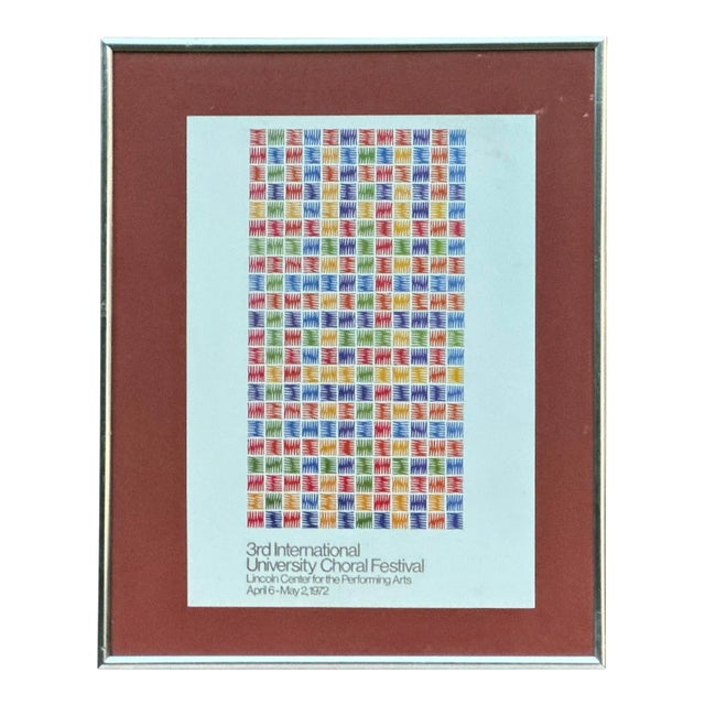 1972 Larry Zox 3rd International University Choral Festival Lincoln Center for the Performing Arts Poster For Sale
