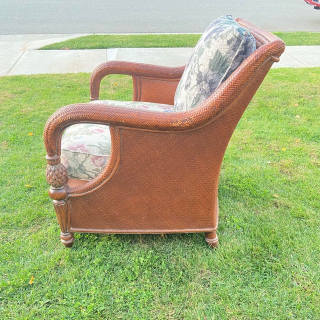 Ethan Allen Palm Grove Cane Rattan Armchair Chairish