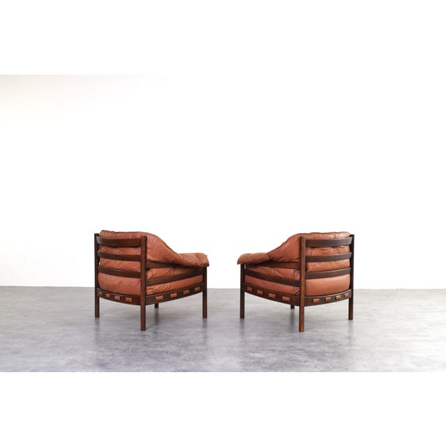 Arne Norell Mid-Century Oak & Leather Armchairs by Arne Norell for Coja, 1960s, Set of 2 For Sale - Image 4 of 17