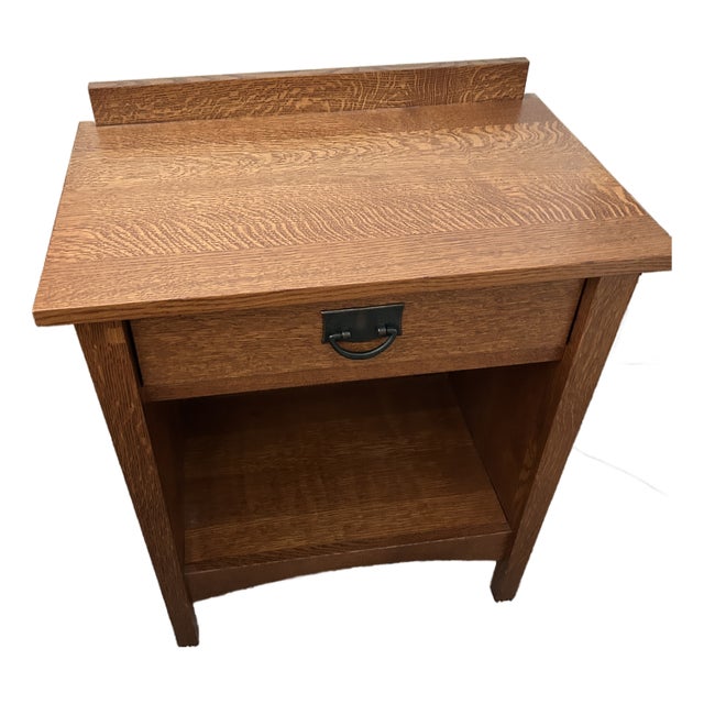 Mission Style Oak Nightstand For Sale