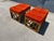 Orange Fabulous Pair of Drexel Ottomans, Stools, Hollywood Regency, Mid Century Modern For Sale - Image 8 of 18