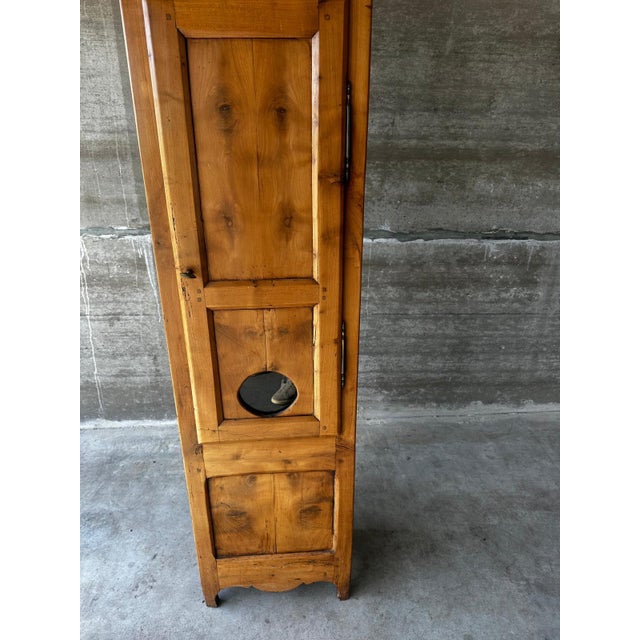 Antique Early 19th Century French Cherrywood Grandfather Clock Case For Sale - Image 4 of 18