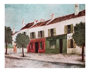 1950s After Maurice Utrillo, "Bistros in a Suburb" First Edition Period Lithograph