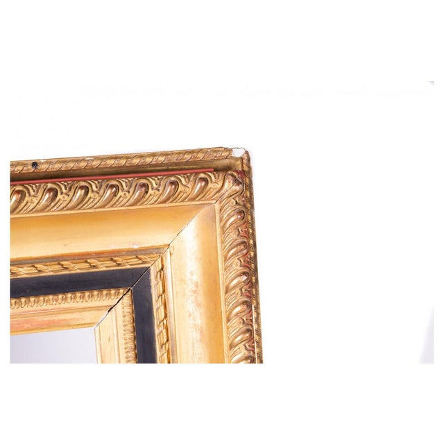Wood Antique Gilded Frame with Carvings, Early 1900s For Sale - Image 7 of 13