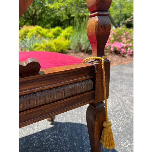 Mid 20th Century Pair of Rustic Colonial Style Carved Oak Corner Chairs For Sale In Washington DC - Image 6 of 11