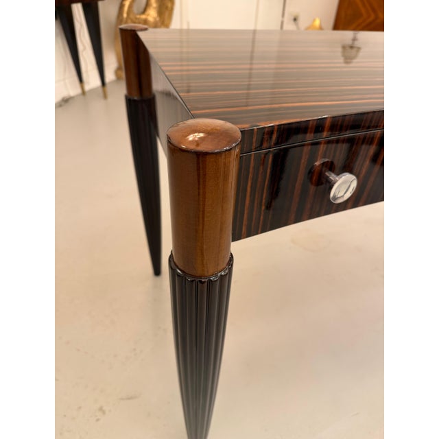 French Art Deco Macassar Elegant Writing Desk For Sale - Image 4 of 18