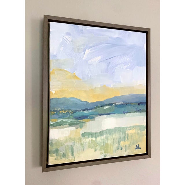 Acrylic on canvas Abstract Landscape Light blues, sea green, deep yellows and bright whites. 16"x20" each (including...