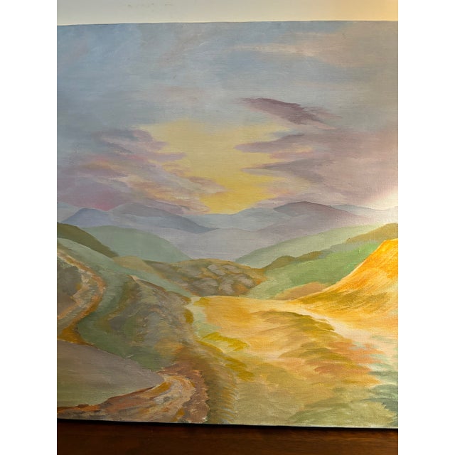 A gorgeous, majestic original landscape. The color palette and composition along with the mountains and sky just draw you...