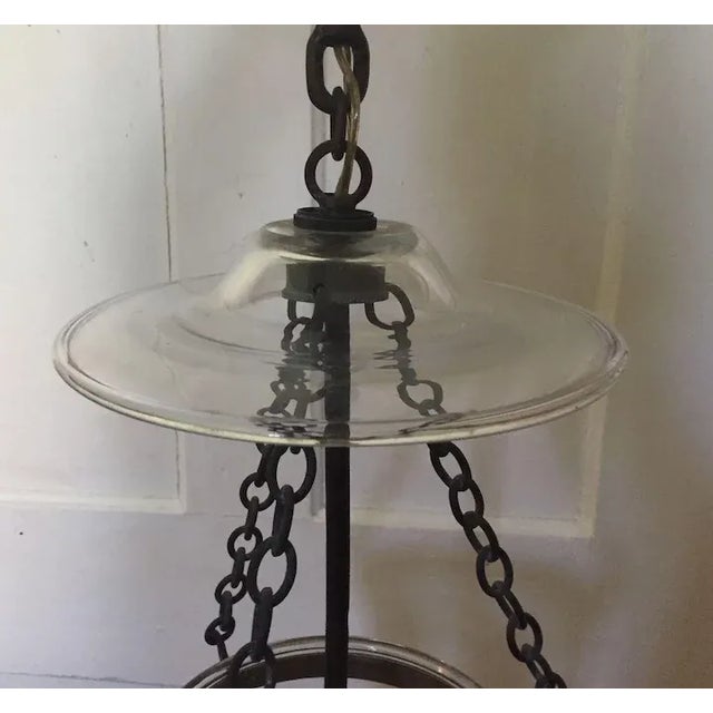 Glass 19th Century English Bell Jar Glass Lantern with Smoke Shade For Sale - Image 7 of 11