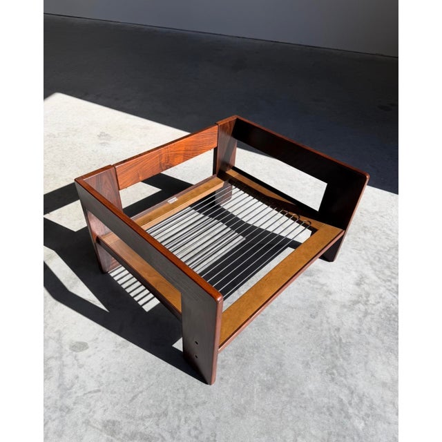 Mid Century Afra & Tobia Scarpa for Gavina Bastiano Leather & Rosewood Club Chair For Sale - Image 13 of 14