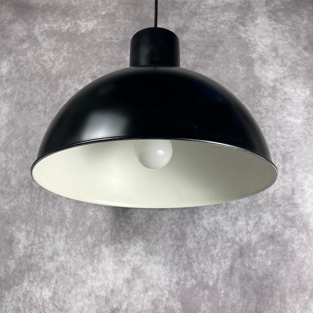 Mid-Century Modern Vintage Black Pendant Lamp by Jo Hammerborg for Fog & Mørup, 1970s For Sale - Image 3 of 7