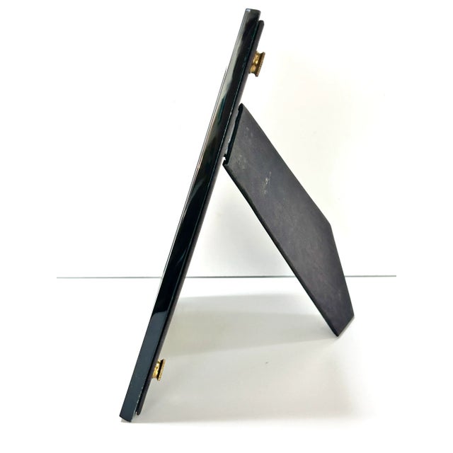 1980s Vintage Malachite Inlay Picture Frame Hollywood Regency Green Desk Frame For Sale - Image 5 of 8