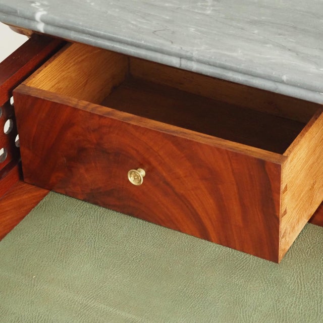 Brown Louis-Philippe Secretaire in Mahogany with Marble Top For Sale - Image 8 of 18