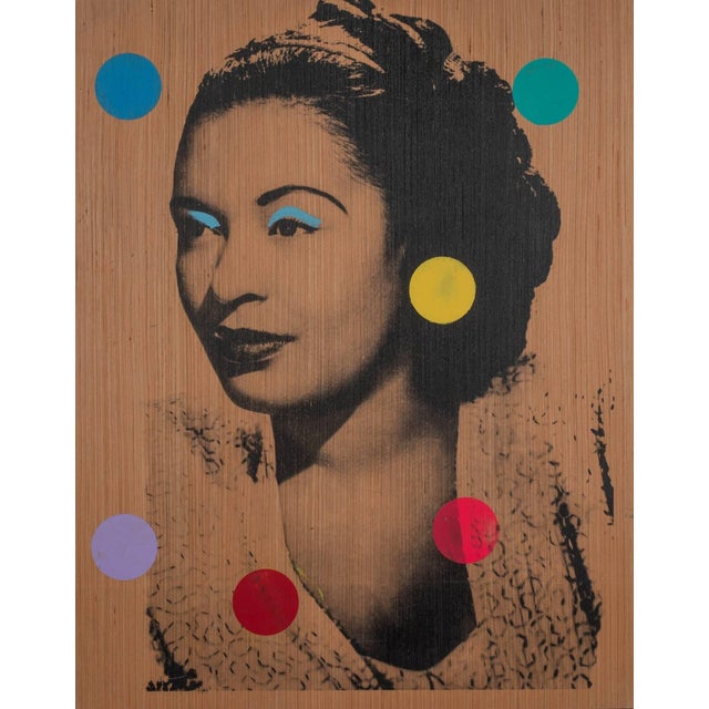Figurative Billie Holiday Pop Art Portrait Painting by Dane Shue For Sale - Image 3 of 3