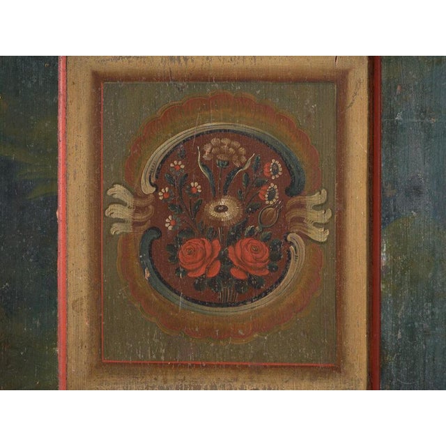 Wood Antique Central European Folk Art Painted Cabinet For Sale - Image 7 of 16