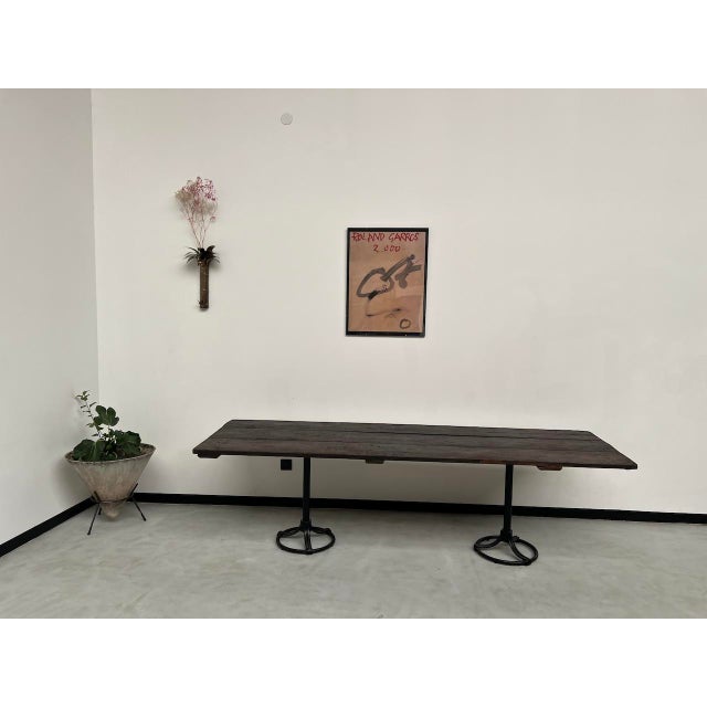 Large Wooden Table with Industrial Spirit, 1950s For Sale - Image 6 of 18