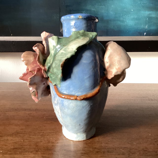 Victorian Antique French Barbotine Art Pottery Vase – Edouard Gilles For Sale - Image 3 of 7
