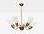 1940s Itsu, Finnish Modern, Chandelier, Brass, Glass For Sale - Image 4 of 11