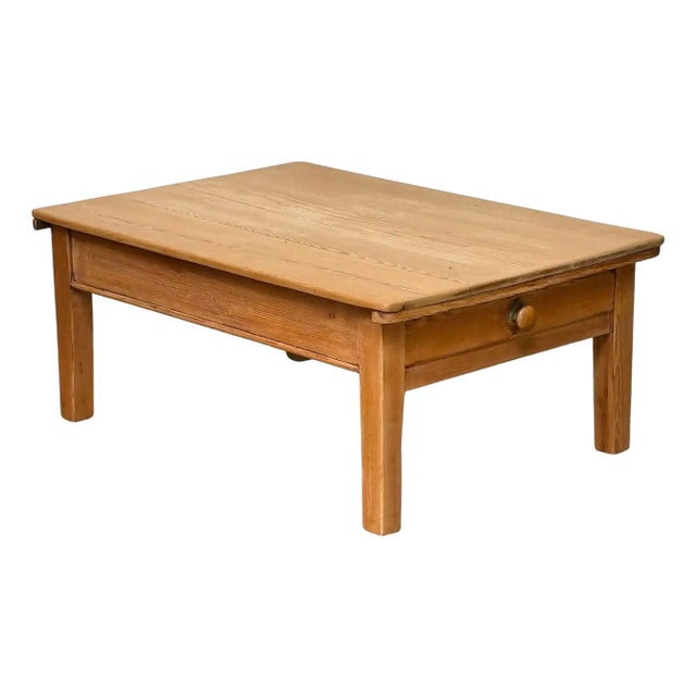 French Rectangular Low or Coffee Table of Pine For Sale