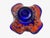 2010s Signed 2012 Somewhere Glass Hand-Blown 6" Handkerchief Vase - Cobalt & Orange For Sale - Image 5 of 6