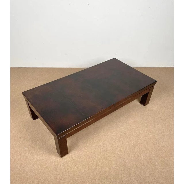 Italian Brown Goatskin Coffee Table by Aldo Tura, 1960s For Sale - Image 6 of 16