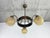 A highly atmospheric and rare three-light Art Deco chandelier, crafted in Central Europe (Czechoslovakia) during the...