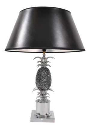 Maison Charles Chrome & Nickel Pineapple Table Lamp French Provincial 1960s