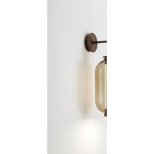 Bai a Ba Ba Bronze-Amber Glass Diffuser Wall Lamp by Neri and Hu for Parachilna For Sale - Image 6 of 11