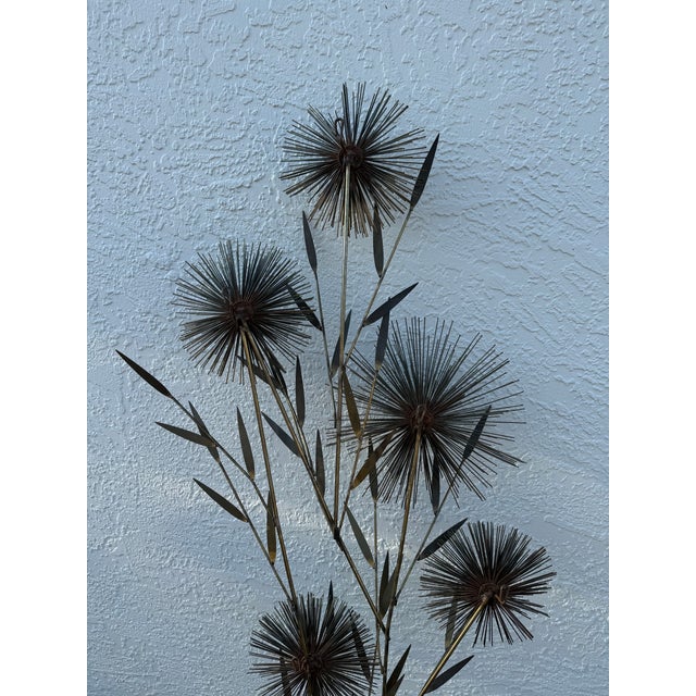 Curtis Jere C Jere Signed 1979 Large Brass Pom Pom Wall Art Sculpture MCM For Sale - Image 4 of 12