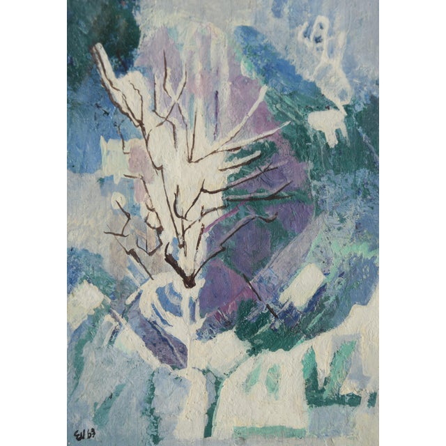 Ernst Weiers, Painting Snow-Covered Bush, 1963, Oil Painting, Framed, 1963, Oil For Sale - Image 9 of 9