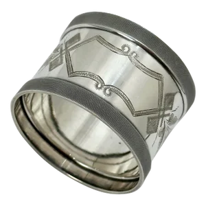 Antique Classic American Victorian Coin Silver Napkin Ring in Pristine Condition - Circa 1860s