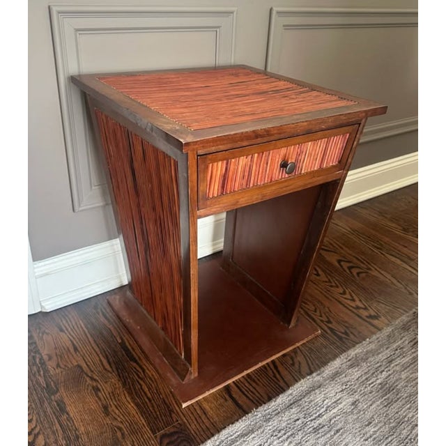 Wood Pair of Vintage Boho Bamboo Nightstands / Side Tables For Sale - Image 7 of 9