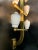Fantastic pair of handmade sconces in brass, medium -sized. The glasses are in painted brass \. Note the fantastic typical...