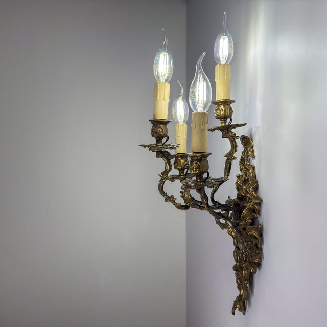 Vintage Italian Bronze Wall Sconce, Italy, 1930s For Sale - Image 18 of 18
