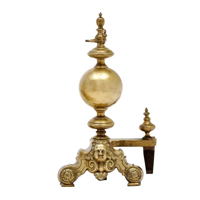 Bronze French Antique Bronze “Beethoven” Andirons For Sale - Image 8 of 9