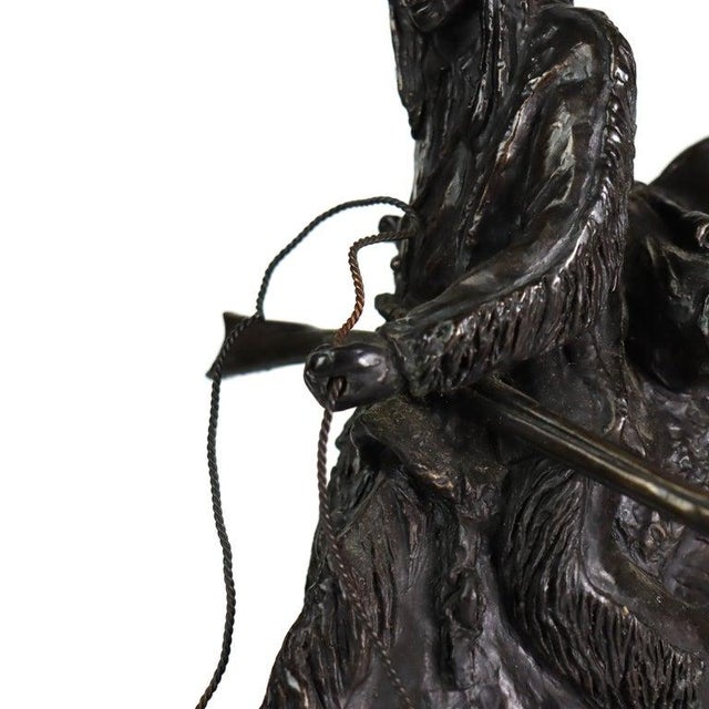 Vintage Frederic Remington Bronze Sculpture on Marble Base “Mountain Man" For Sale - Image 6 of 16