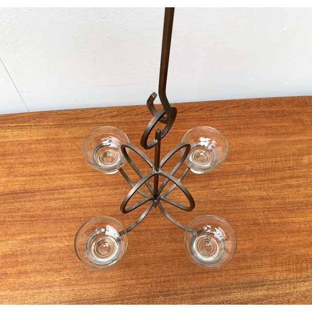 Metal Mid-Century Danish Metal and Glass Candleholder, 1960s For Sale - Image 7 of 18