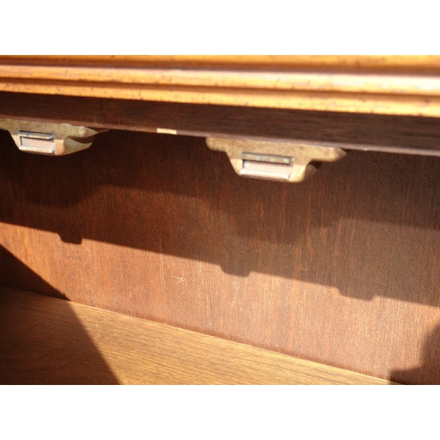 Vintage Mid Century Modern Brown Side Console Cabinet W Two Doors For Sale - Image 12 of 14